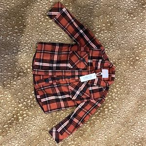 NWT Little girls size 6 GB plaid shacket